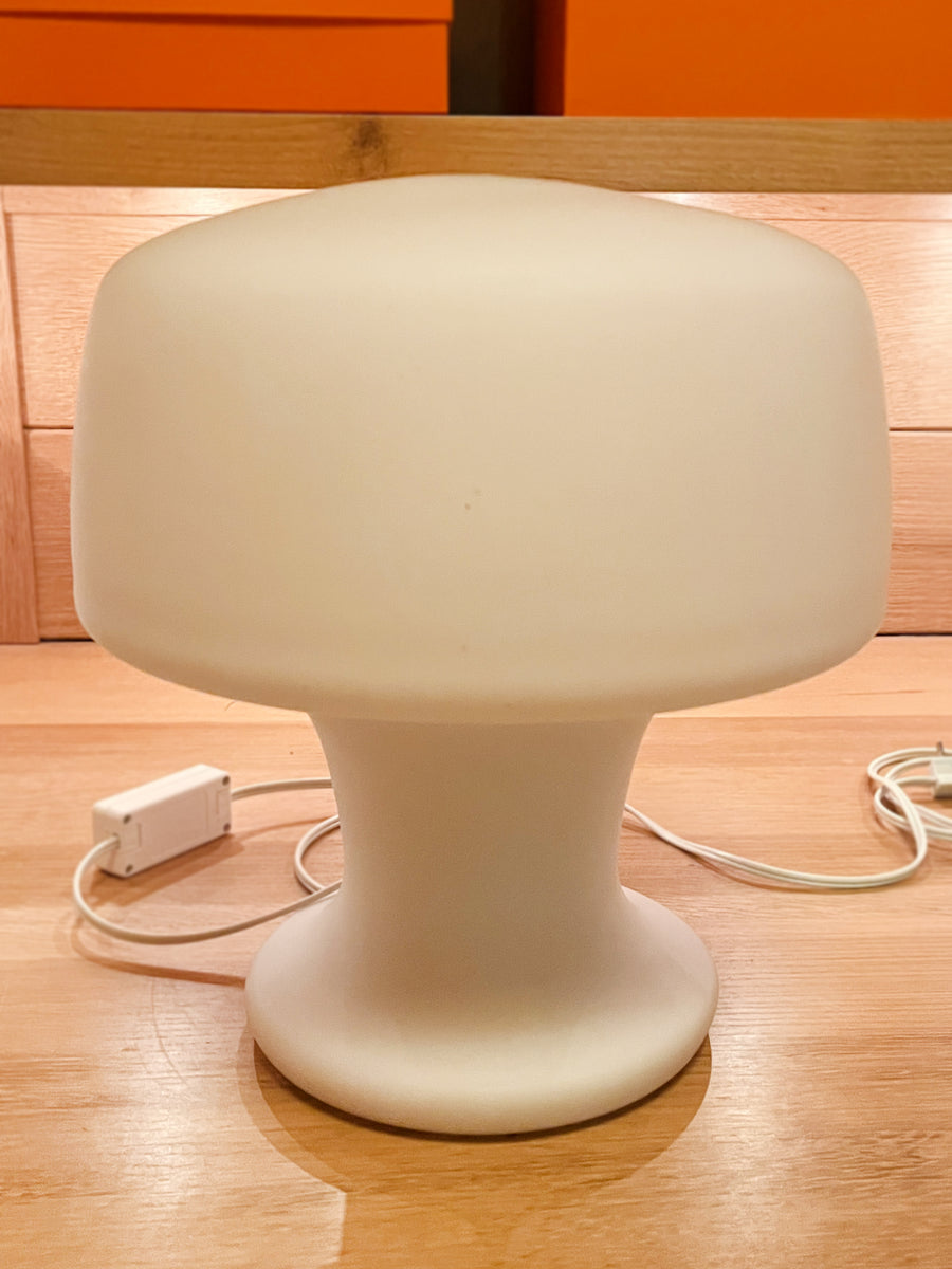 Midcentury Milk Glass Mushroom Table Lamp