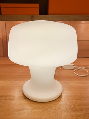 Midcentury Milk Glass Mushroom Table Lamp