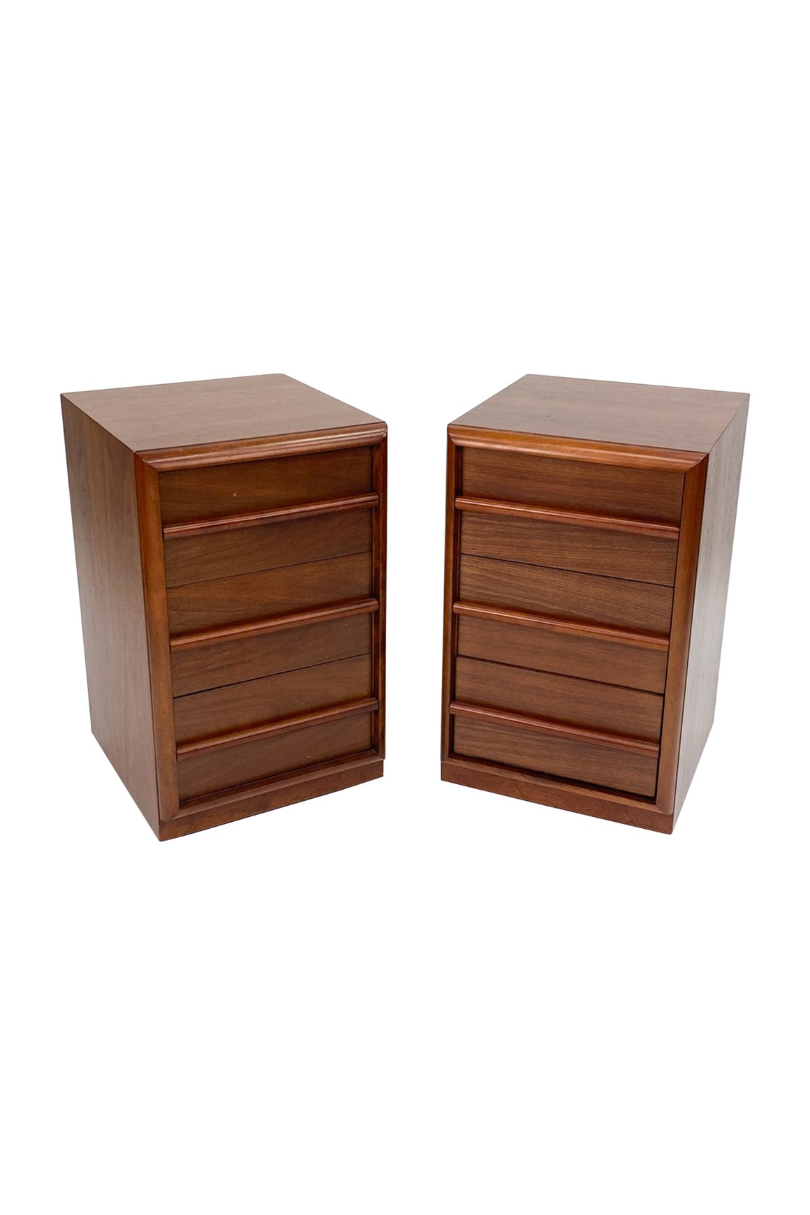 Walnut Nightstand Chests by T. H. Robsjohn-Gibbings for Widdicomb - A Pair