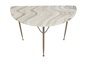 Pair of Midcentury Onyx Demilune Tables Attributed to Gio Ponti