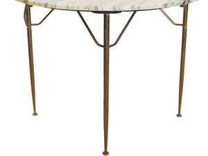 Pair of Midcentury Onyx Demilune Tables Attributed to Gio Ponti