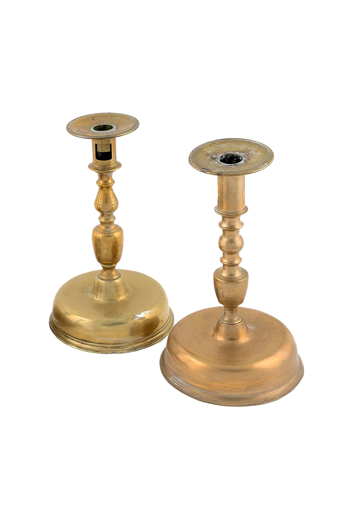 18th Century Dutch Brass Candlesticks - A Set of 2