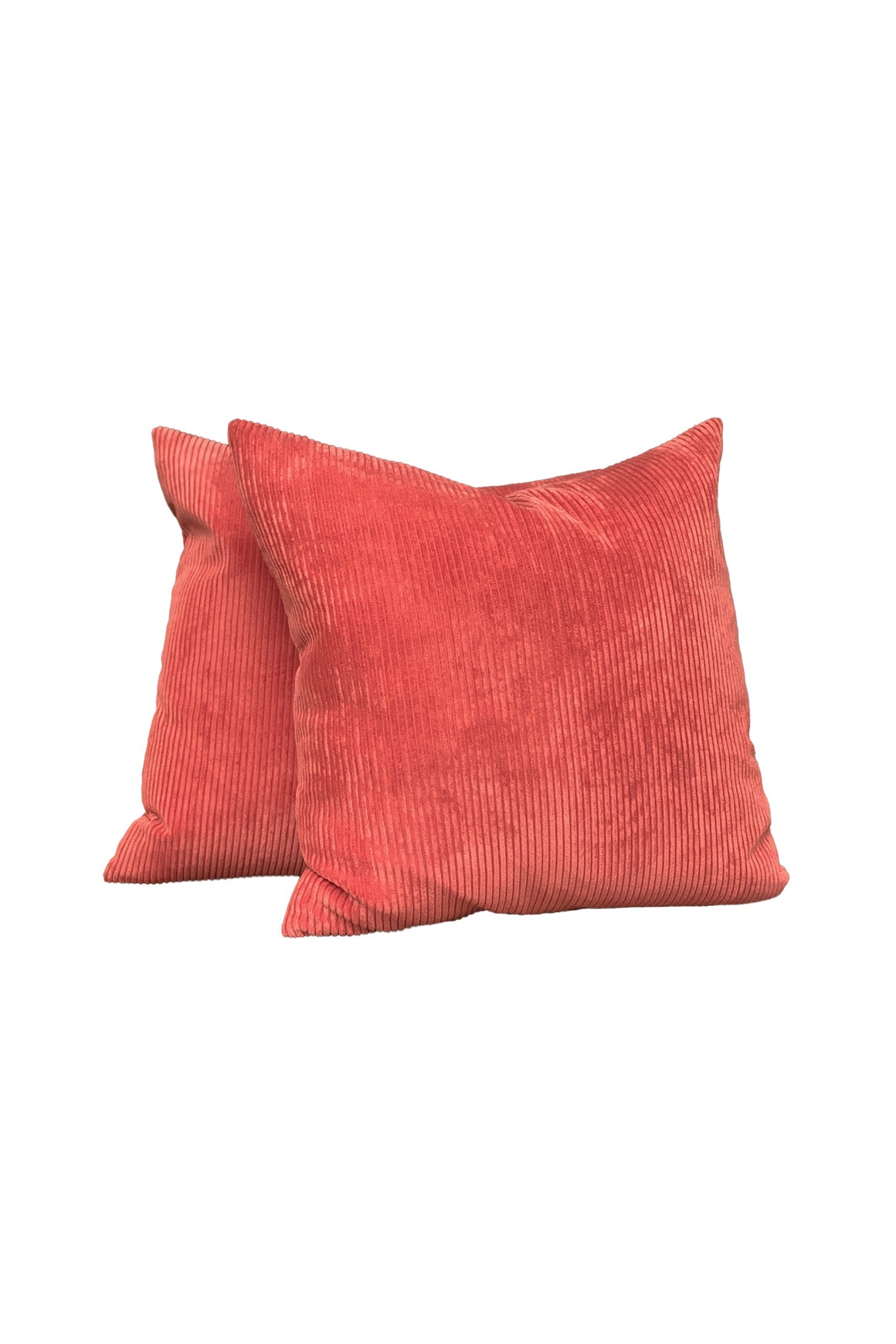 Custom Orange Corduroy Pillows - A Pair
