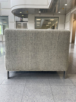 1980s Pace Collection Chrome and Gray Upholstered Sofa