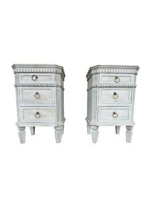 Pair of Vintage Carved Louis XVI Style Nightstands