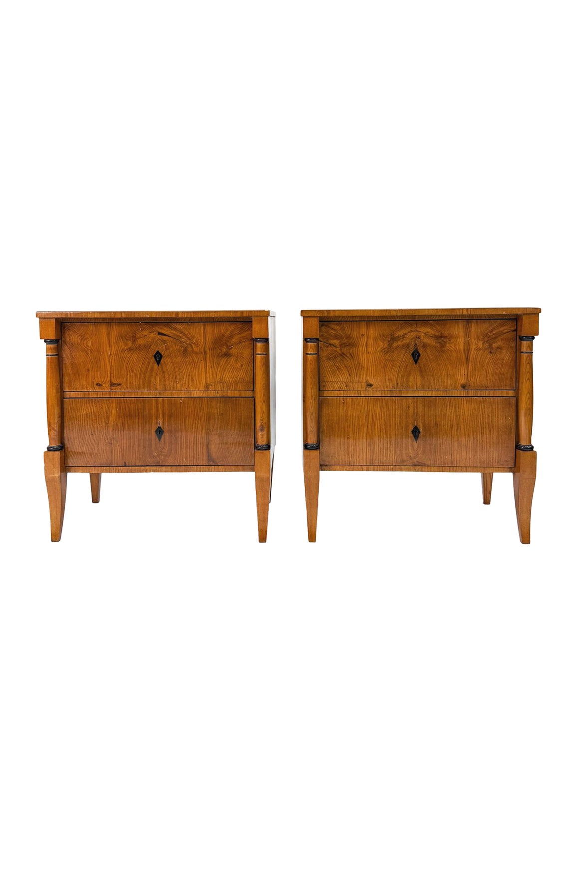19th Century Biedermeier Elm Chests of Drawers - A Pair