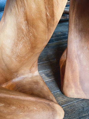 Pair of Carved Wooden Pedestals