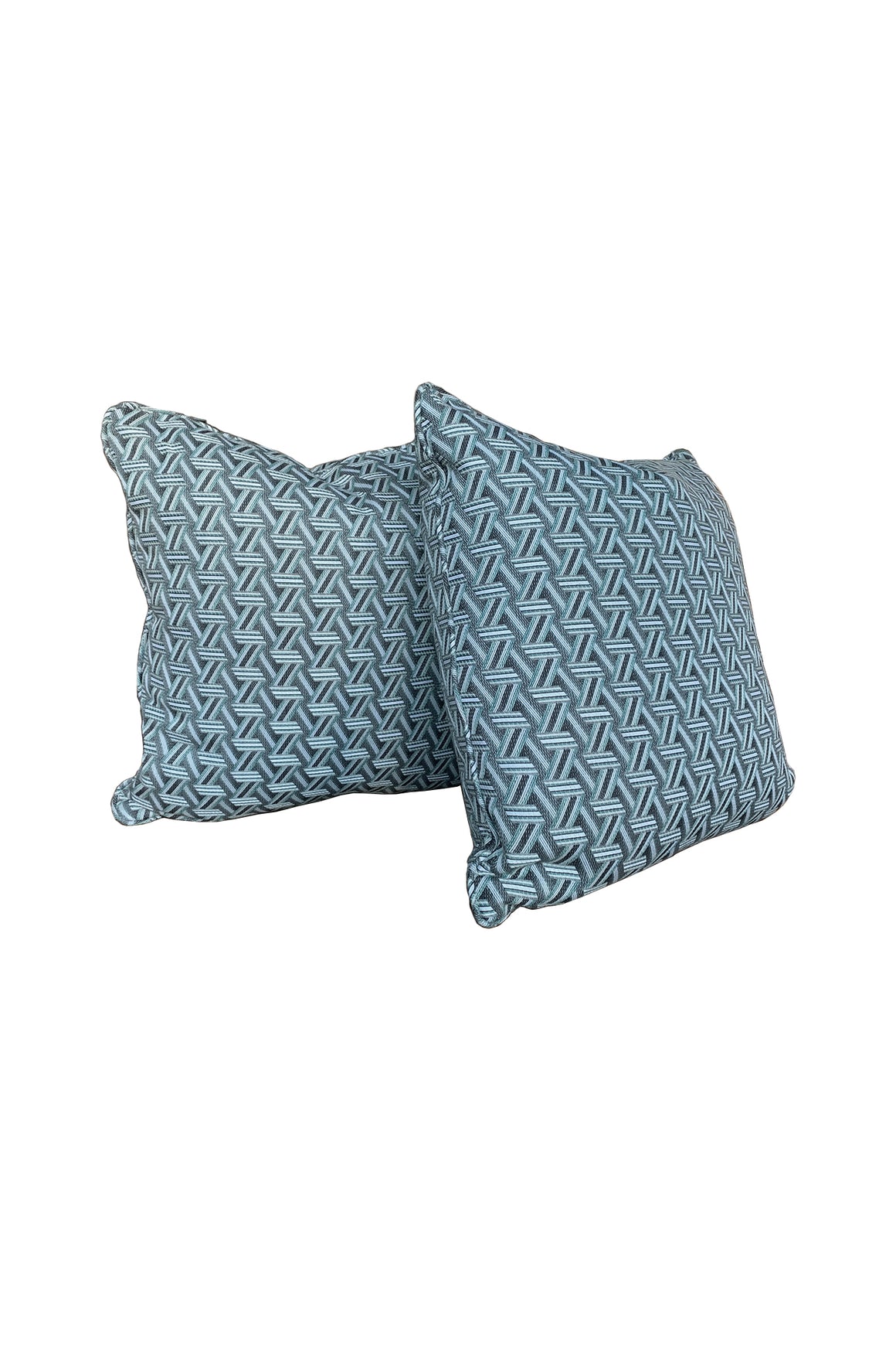 Custom Square Pillows in Lelièvre Jacquard Fabric - A Pair