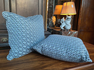 Custom Square Pillows in Lelièvre Jacquard Fabric - A Pair