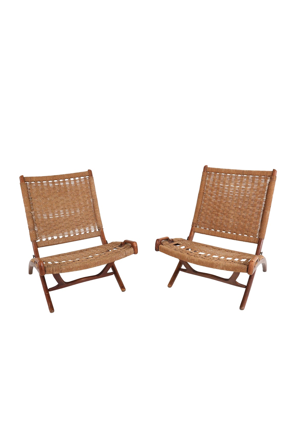 Danish Modern Teak Folding Chairs in the Style of Ebert Wels - A Pair