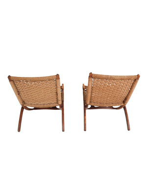Danish Modern Teak Folding Chairs in the Style of Ebert Wels - A Pair