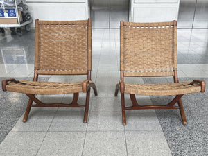 Danish Modern Teak Folding Chairs in the Style of Ebert Wels - A Pair