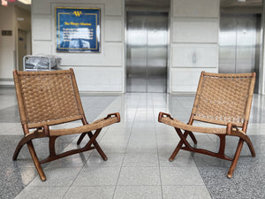 Danish Modern Teak Folding Chairs in the Style of Ebert Wels - A Pair