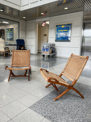 Danish Modern Teak Folding Chairs in the Style of Ebert Wels - A Pair