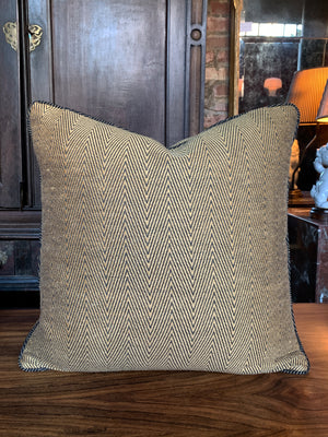 Custom Square Pillows in Donghia Gold Chevron Wool - A Pair