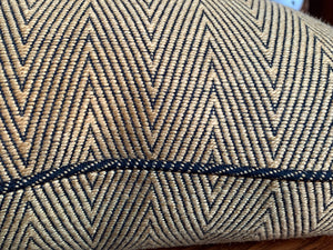 Custom Square Pillows in Donghia Gold Chevron Wool - A Pair