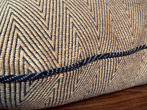 Custom Square Pillows in Donghia Gold Chevron Wool - A Pair