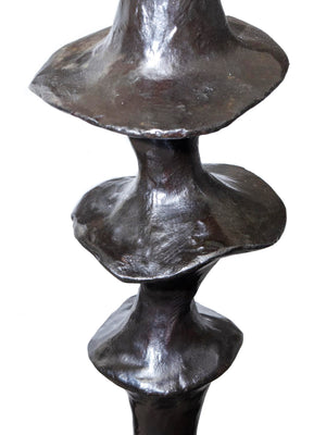 Pair of Giacometti Style Bronze Floor Lamps