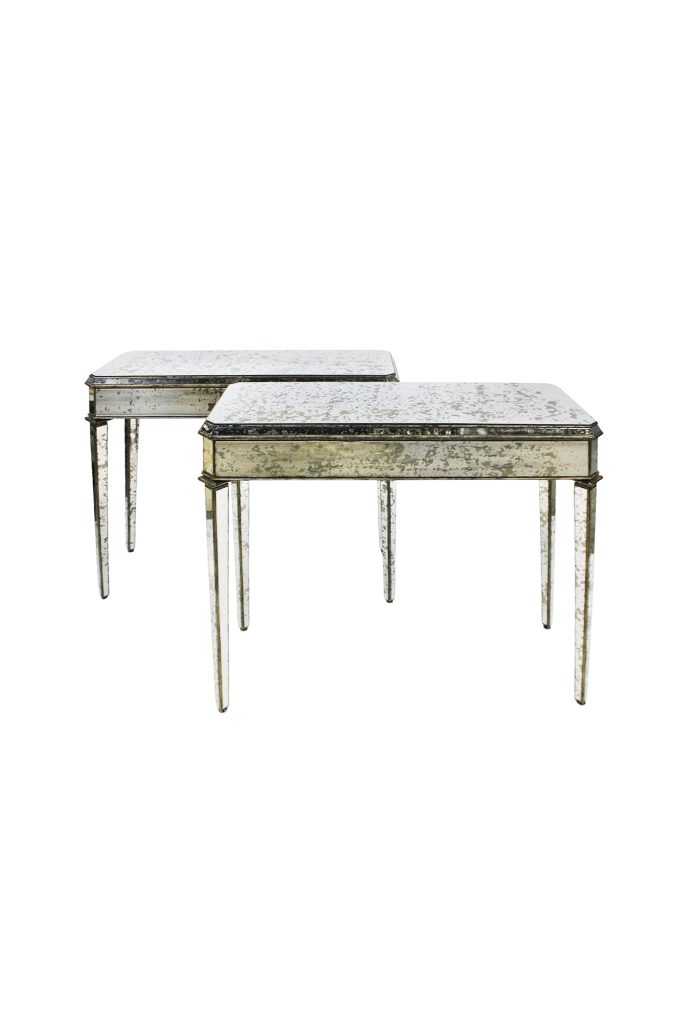 Neoclassical Style Mirrored Console Tables - A Pair