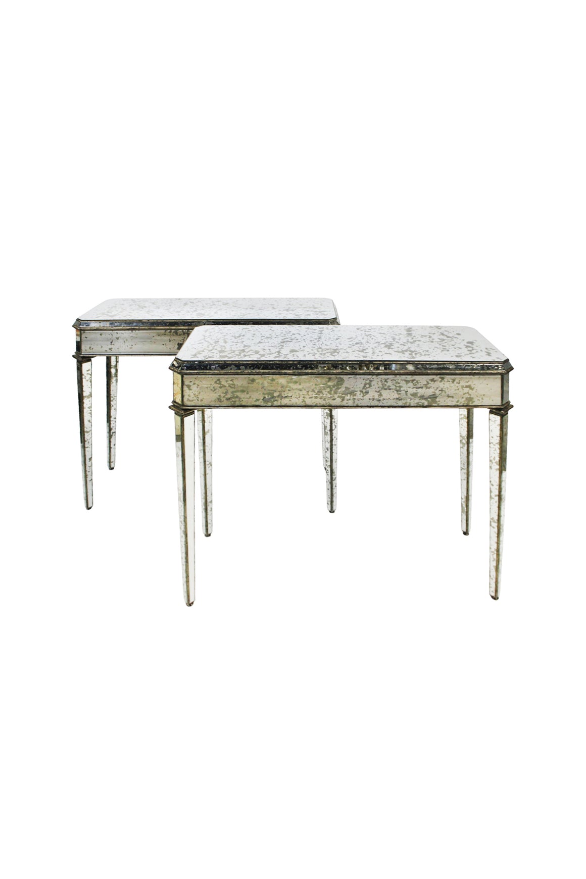 Neoclassical Style Mirrored Console Tables - A Pair