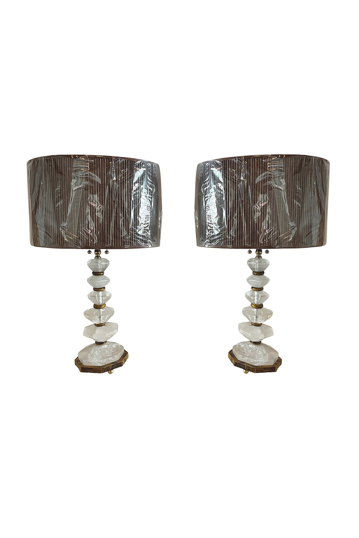 Vintage Rock Crystal Table Lamps - a Pair