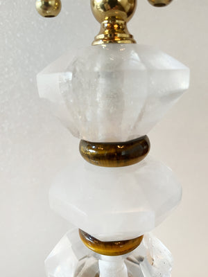 Vintage Rock Crystal Table Lamps - a Pair