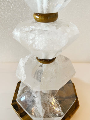 Vintage Rock Crystal Table Lamps - a Pair