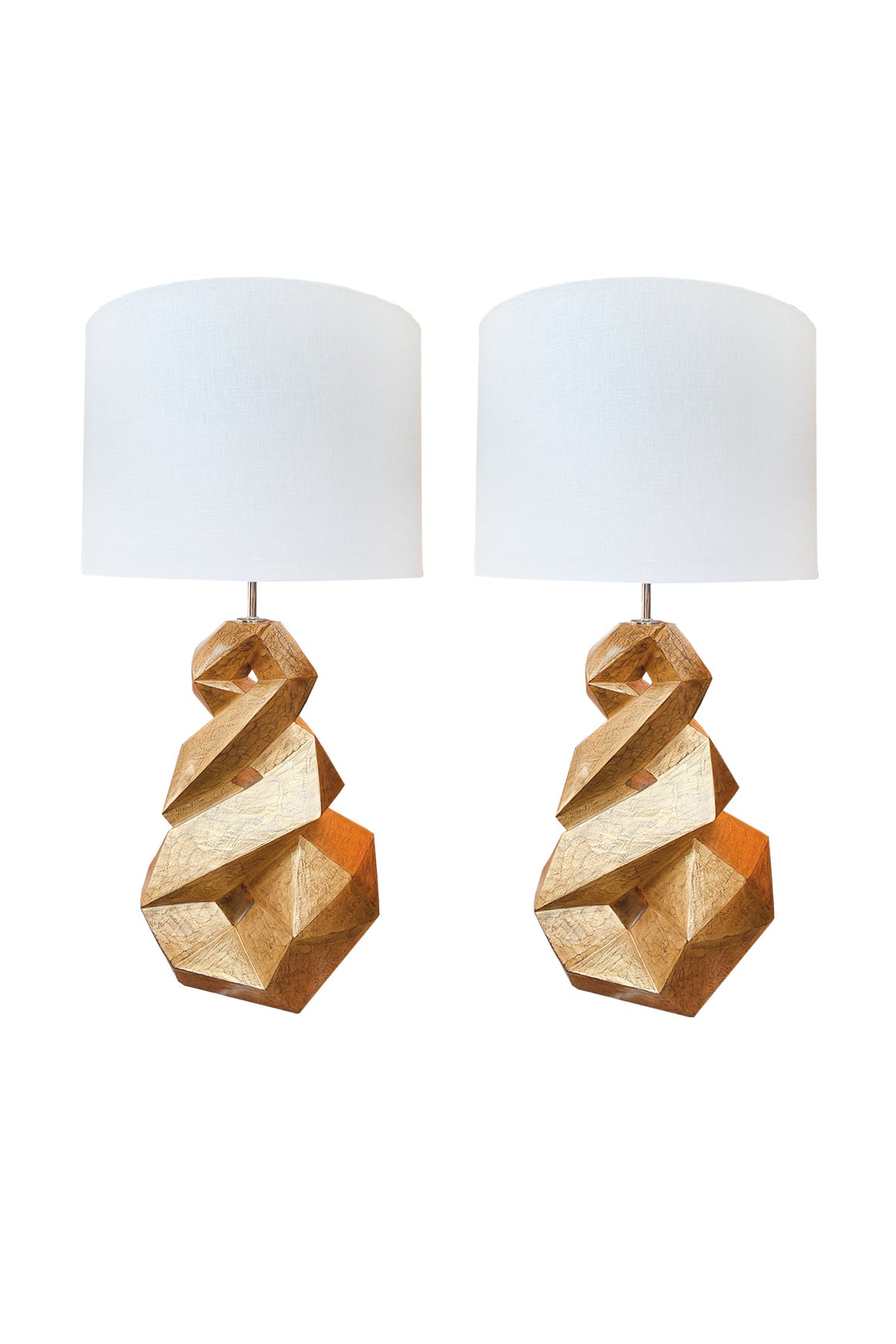 Christopher Guy Gold Mahogany Table Lamps - a Pair