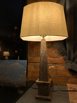 20th Century Marble Obelisk Table Lamps - a Pair