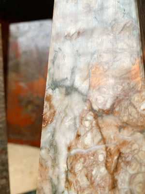 20th Century Marble Obelisk Table Lamps - a Pair