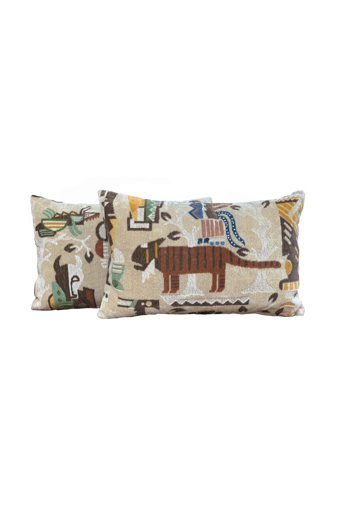 Custom Pillows With Clarence House Cut Velvet Fabric - A Pair