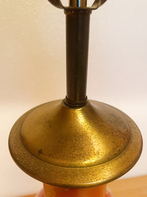 Mid 20th Century Chinese Red & Gold Urn Table Lamp