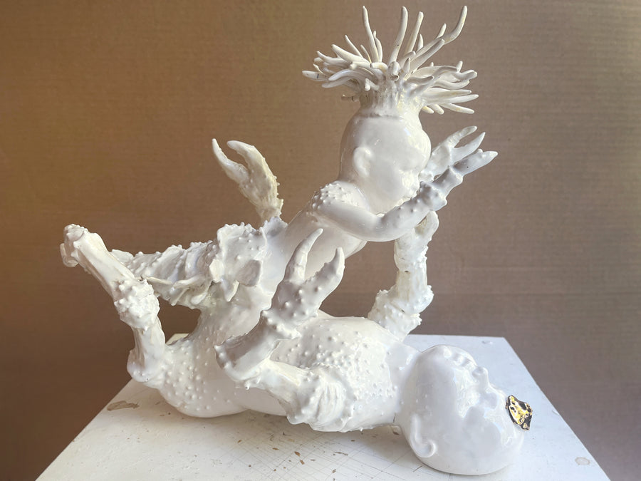 "Lobster Boy #4," Porcelain Sculpture by Robert Hechler