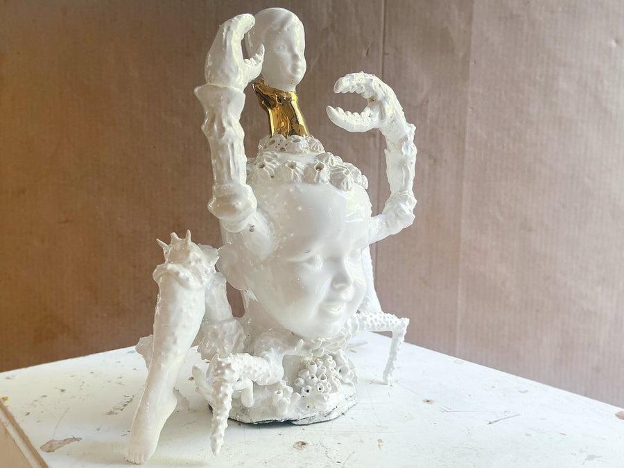 "Lobster Boy #5," Porcelain Sculpture by Robert Hechler