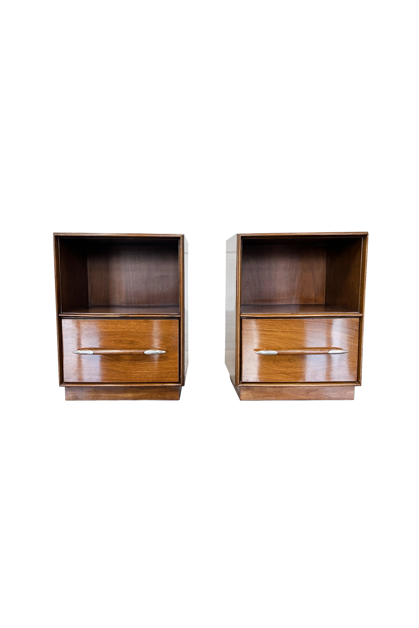 Widdicomb Walnut Nightstand End Tables by T. H. Robsjohn-Gibbings - A Pair