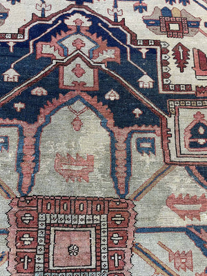 Antique Finely Hand Knotted Serpai Carpet | 7'2" x 11'