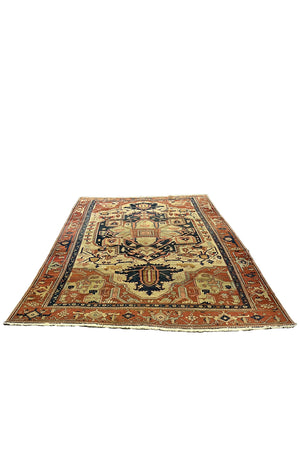 Antique Finely Hand Knotted Serpai Carpet | 7'2" x 11'