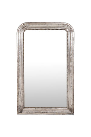French Silver Gilt Wood Wall Mirror