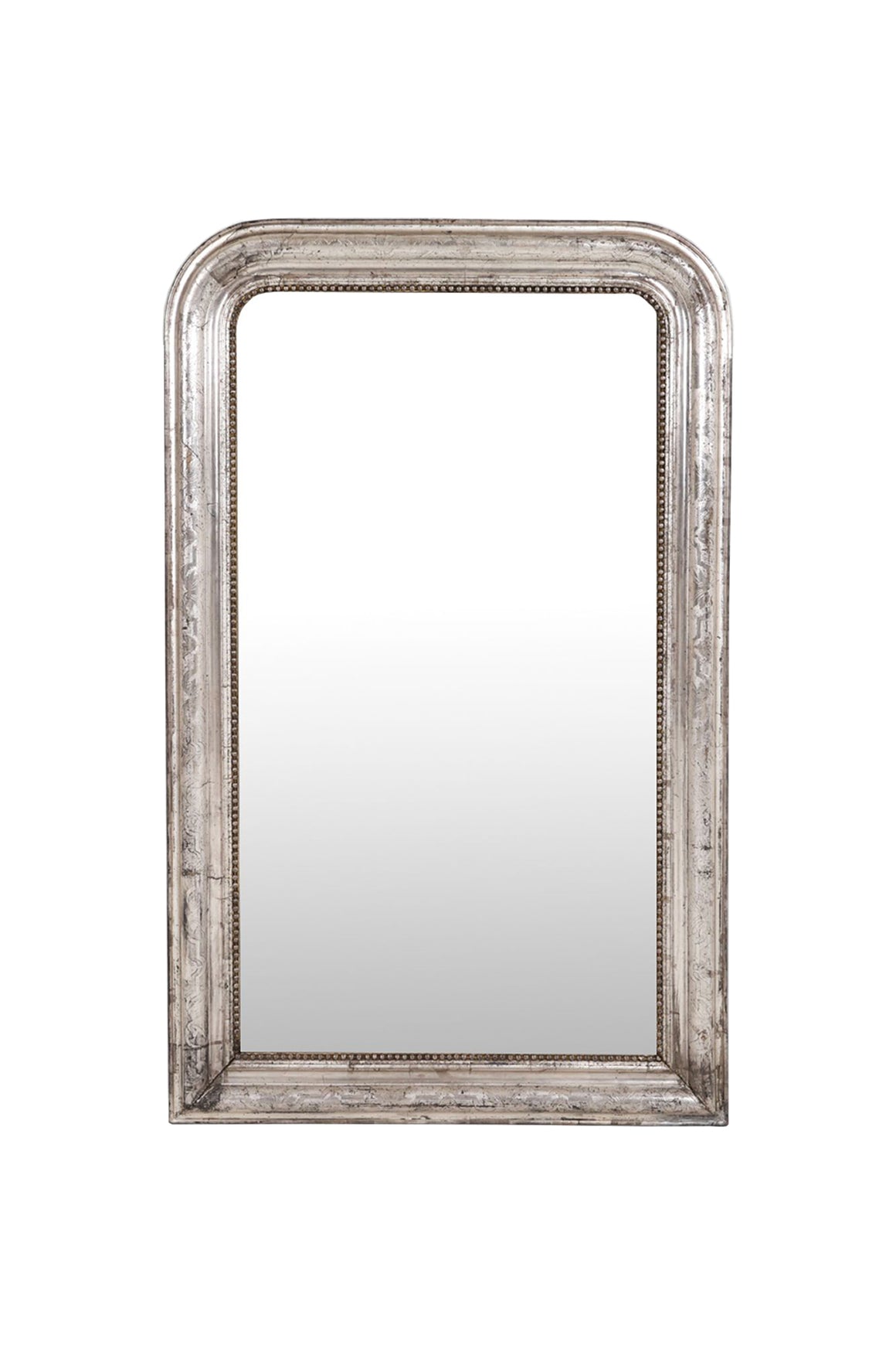 French Silver Gilt Wood Wall Mirror