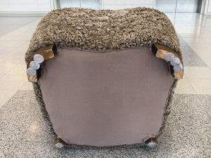 Danish Modern Lambswool Club Chair With Ottoman - Attributed to Slagelse Møbelværk