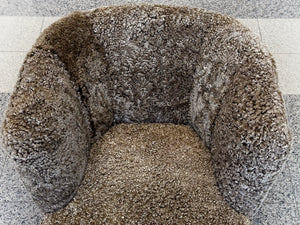 Danish Modern Lambswool Club Chair With Ottoman - Attributed to Slagelse Møbelværk