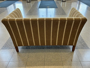 Mid Century Cocktail Sofa in Striped Upholstery