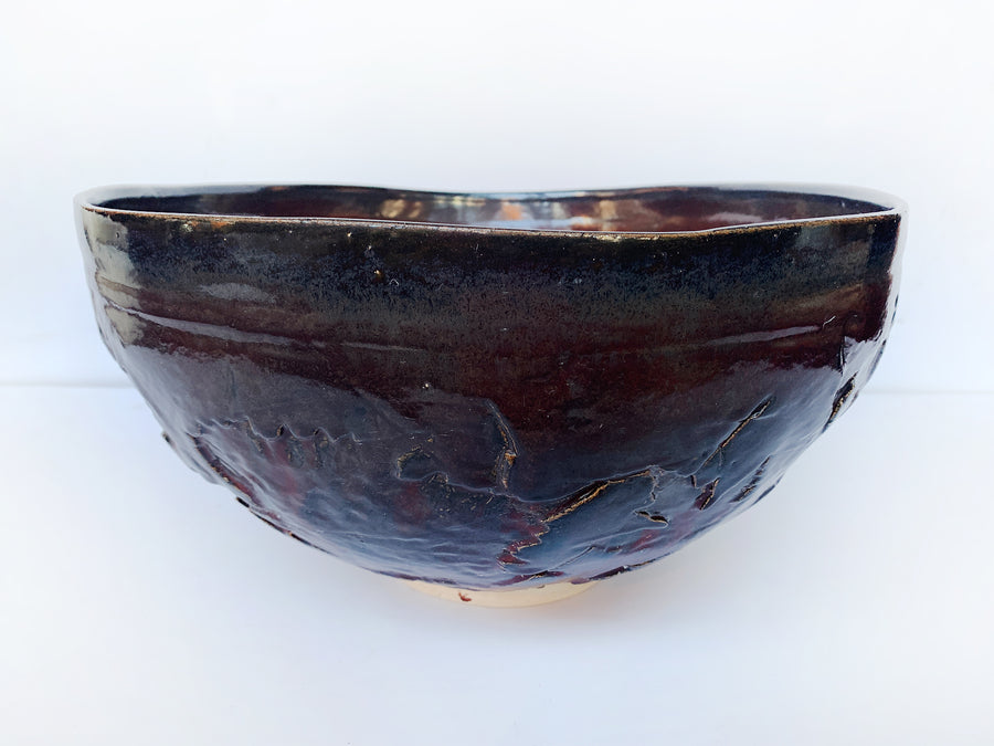 Thom Lussier Leaf-Imprinted Ceramic Bowl #1