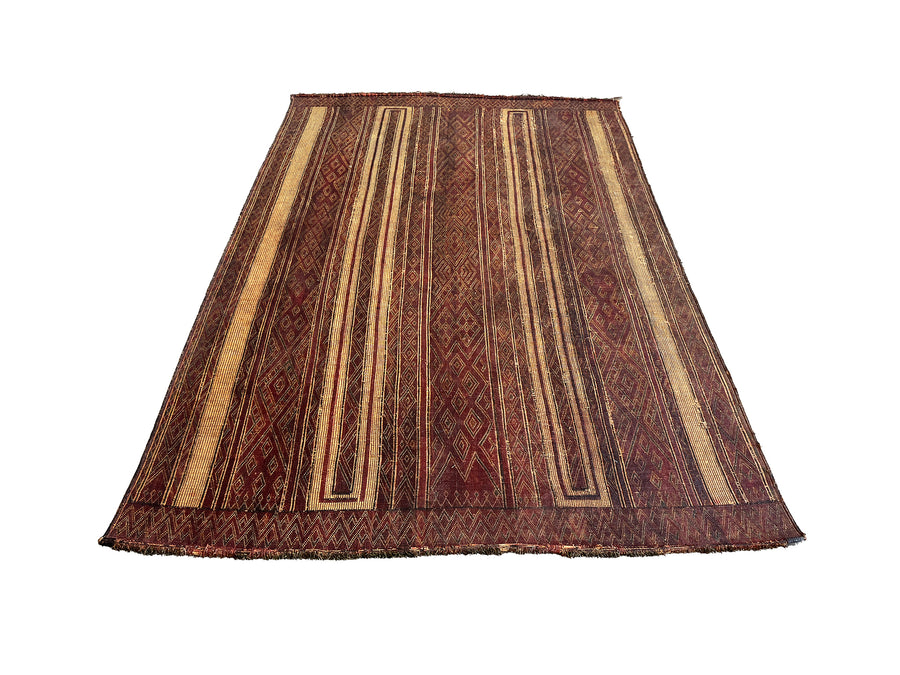 Tuareg Woven Leather & Reed Rug