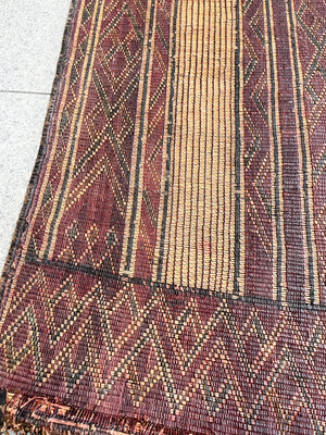 Tuareg Woven Leather & Reed Rug