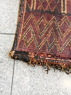 Tuareg Woven Leather & Reed Rug