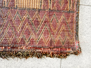 Tuareg Woven Leather & Reed Rug