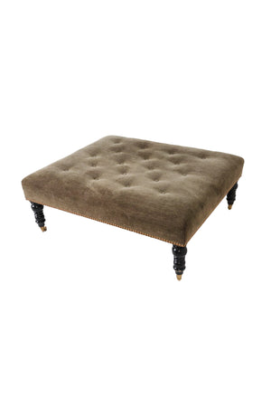 George Smith Style Tufted Velvet Ottoman
