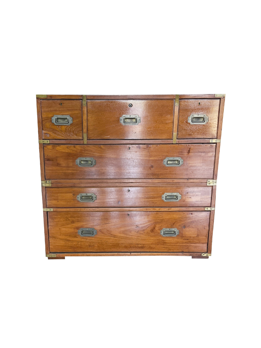 19th Century Victorian Campaign Chest of Drawers