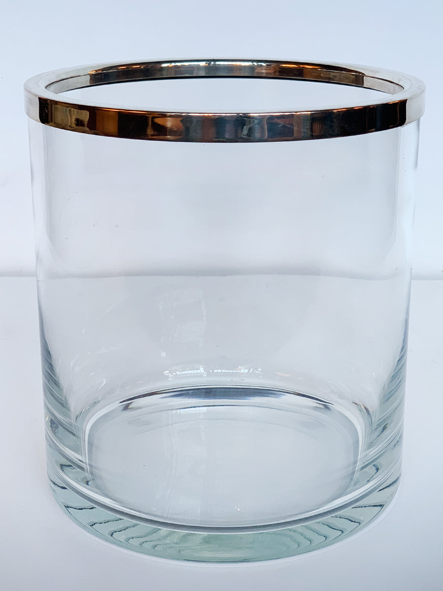 Vintage Glass & Chrome Ice Bucket
